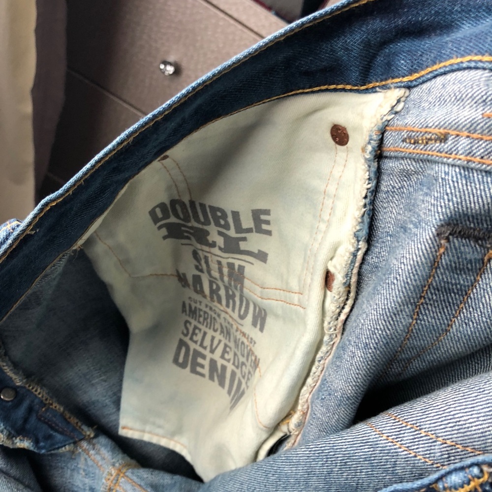 RRL Jeans Blue Grand Falls wash Distressed Denim - Picture 4 of 4